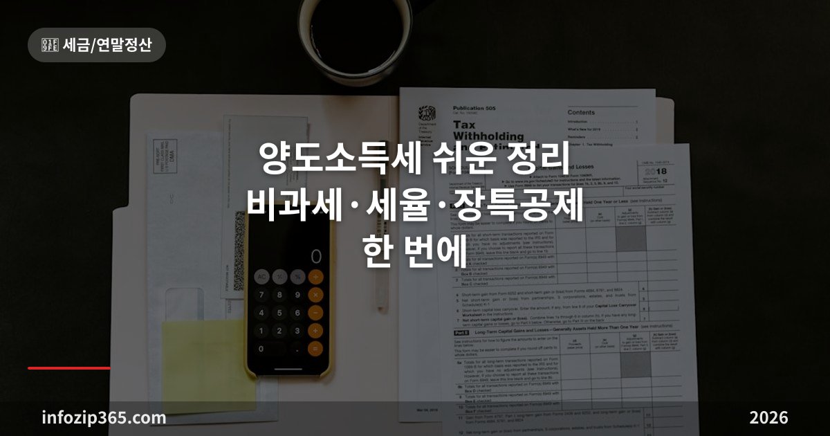 양도소득세 쉬운 정리 2026 비과세·세율·장특공제 한 번에