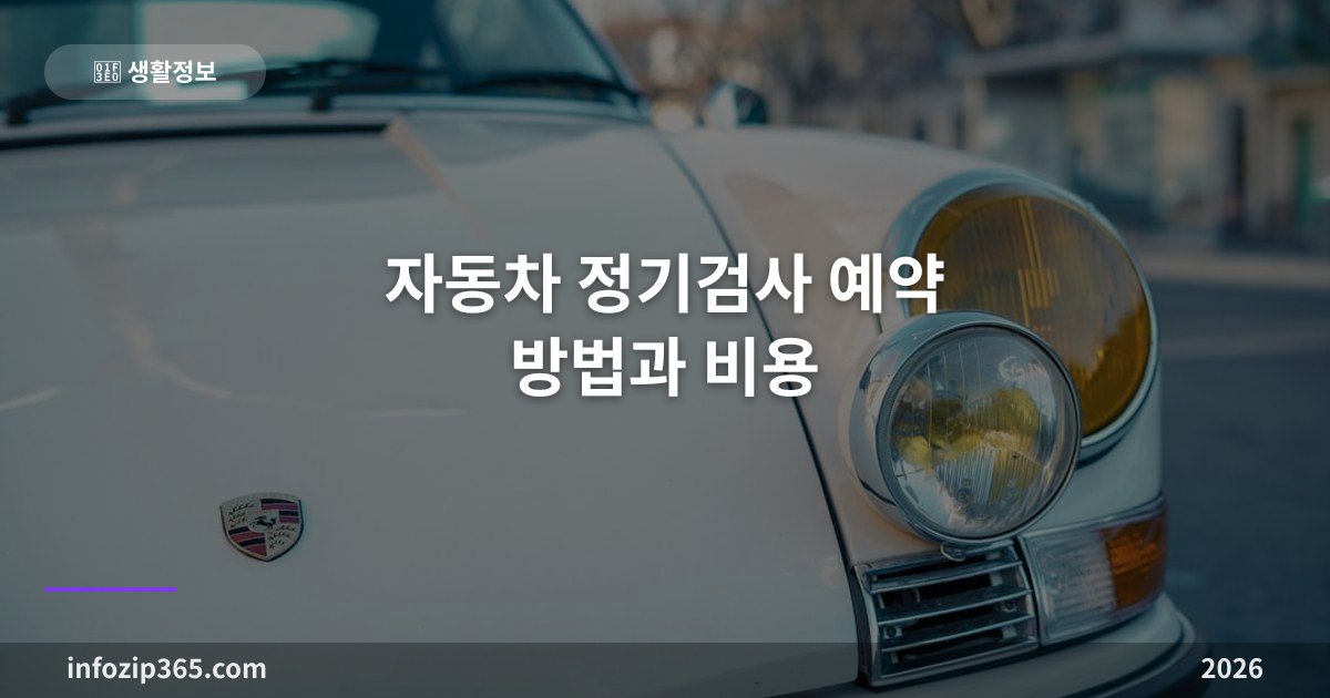 자동차 정기검사 예약 방법과 비용 — 기간, 과태료, 검사소 찾기