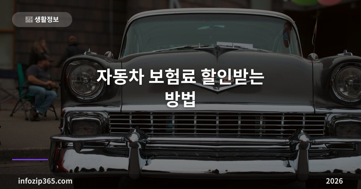자동차 보험료 할인받는 방법 총정리 — 모르면 매년 손해 보는 특약들