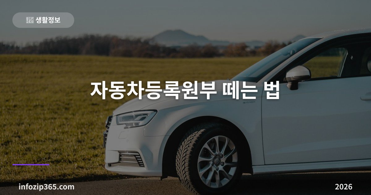 자동차등록원부 떼는 법 — 을부가 아예 없으면 좋은 신호다 (중고차 저당 확인)