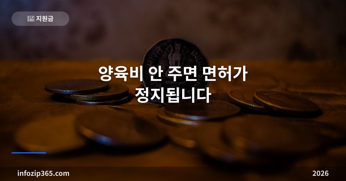 양육비 안 주면 면허가 정지됩니다 — 양육비이행관리원 제재조치 3종과 신청 요건