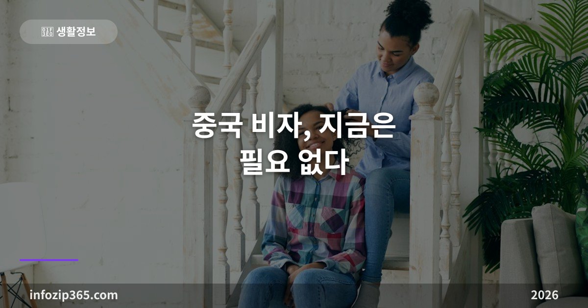 중국 비자, 지금은 필요 없다 — 무비자 30일이 2026년 말까지 연장됐어요