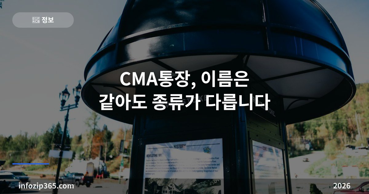 CMA통장, 이름은 같아도 종류가 다릅니다 — RP형·발행어음형·MMF형 차이와 예금자보호