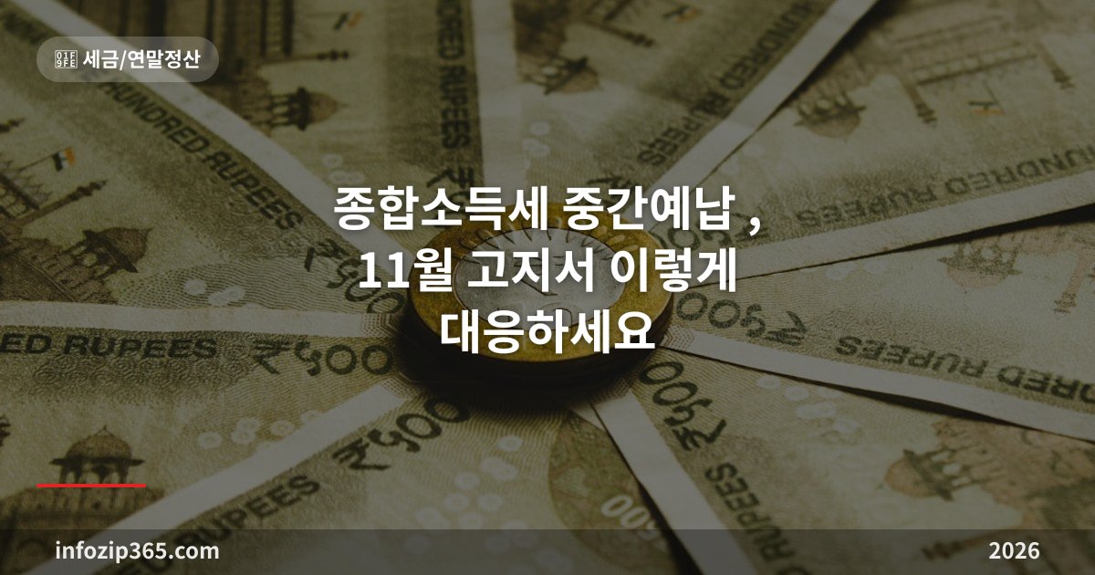 종합소득세 중간예납 총정리, 11월 고지서 이렇게 대응하세요