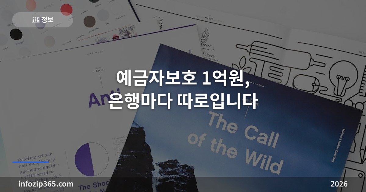 예금자보호 1억원, 은행마다 따로입니다 — 합산 기준·보호 안 되는 상품·별도 한도 정리