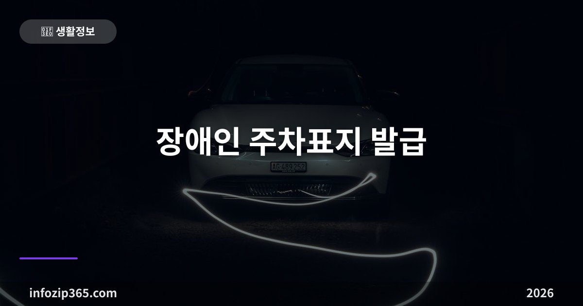 장애인 주차표지 발급 — 주차가능과 주차불가의 차이, 보행상 장애 기준 총정리