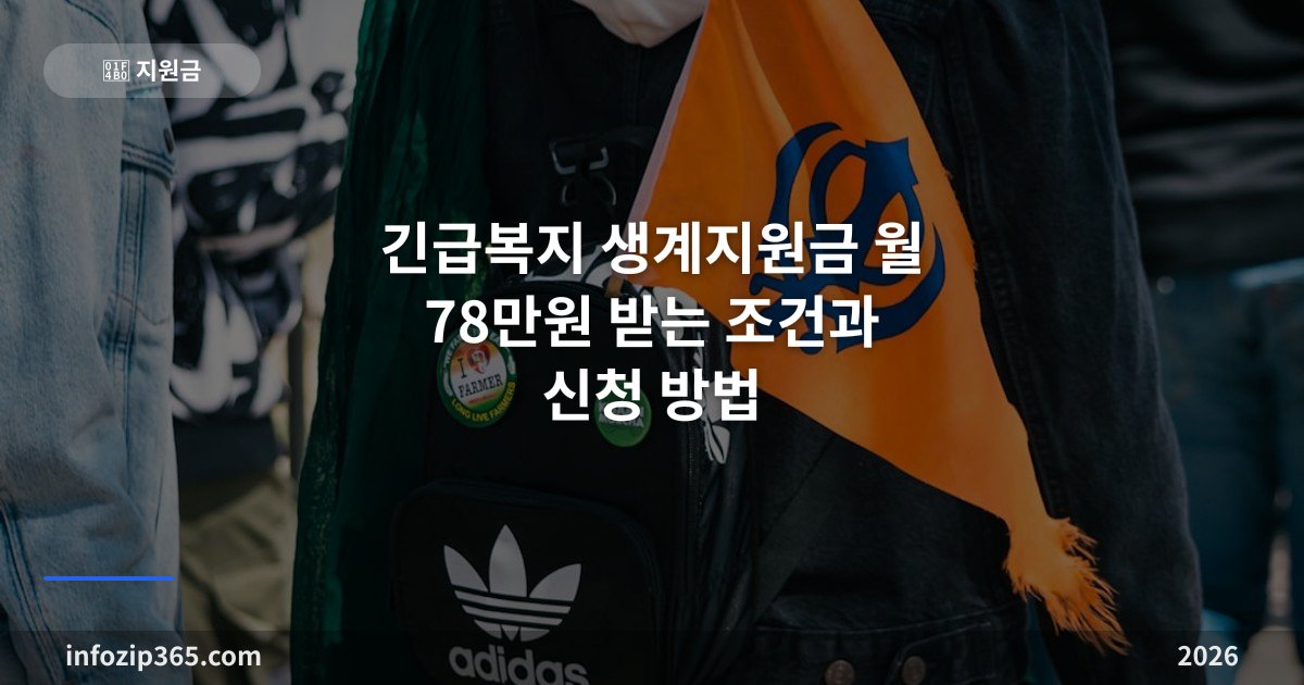 긴급복지 생계지원금 2026 월 78만원 받는 조건과 신청 방법