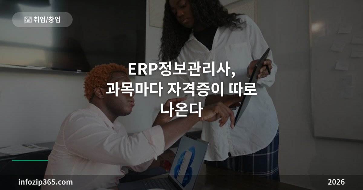 ERP정보관리사, 과목마다 자격증이 따로 나온다 — 회계·인사·생산·물류 4모듈 구조