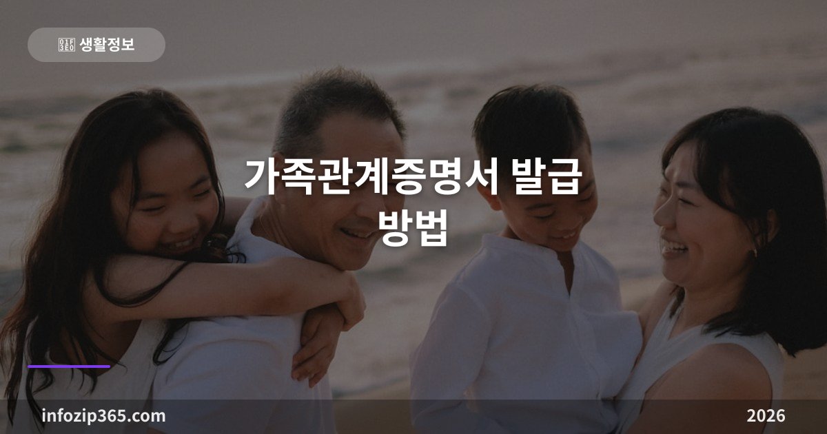 가족관계증명서 발급 방법 — 인터넷·정부24·무인발급기·주민센터별 정리