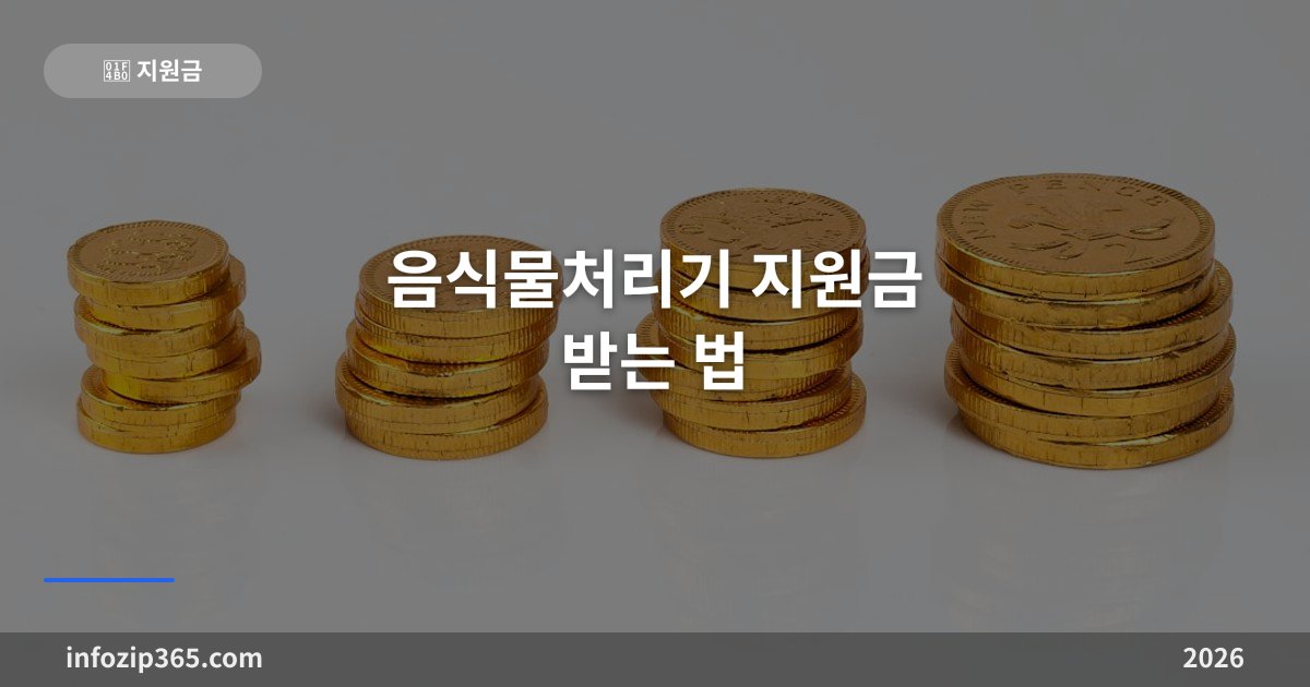음식물처리기 지원금 받는 법 — 우리 동네가 주는지 확인하고 구매비 30~50% 돌려받기