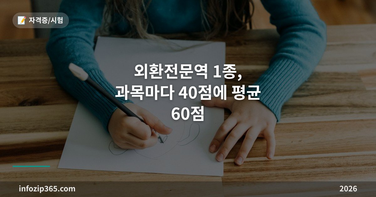 외환전문역 1종, 과목마다 40점에 평균 60점 — 11월 21일 시험, 놓쳤다면 10월 26일부터 추가접수