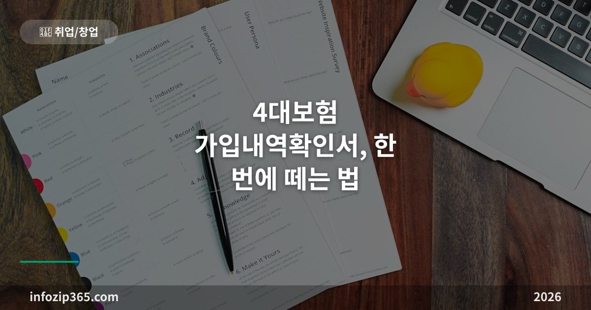 4대보험 가입내역확인서, 한 번에 떼는 법 — 4대사회보험 정보연계센터 무료