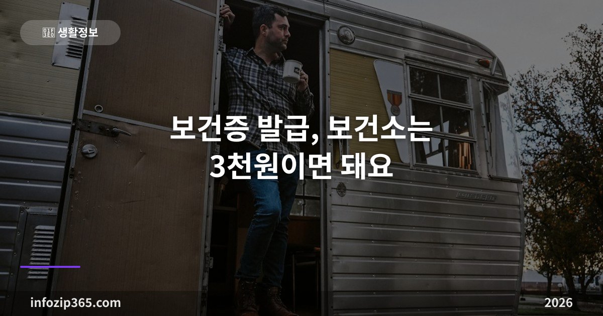 보건증 발급, 보건소는 3천원이면 돼요 — 검사 항목·유효기간·인터넷 재발급까지