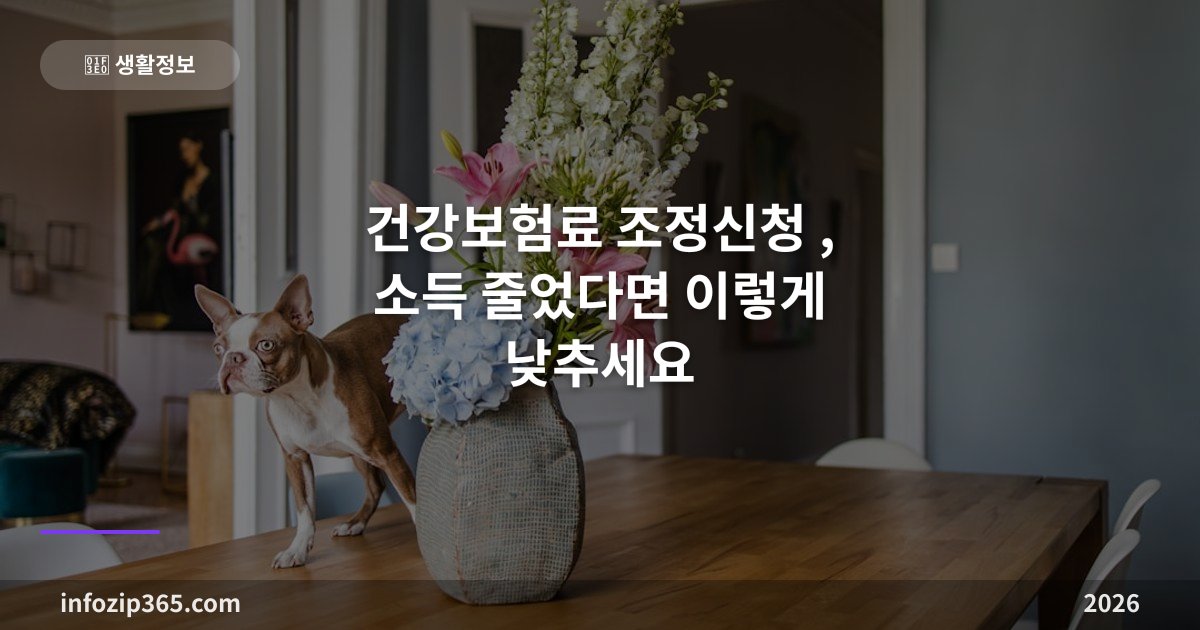 건강보험료 조정신청 총정리, 소득 줄었다면 이렇게 낮추세요