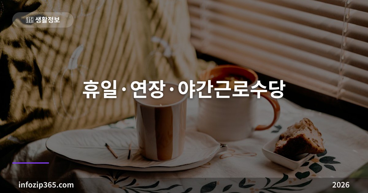 휴일·연장·야간근로수당 완벽 가이드 — 어린이날 일하면 얼마 받을까