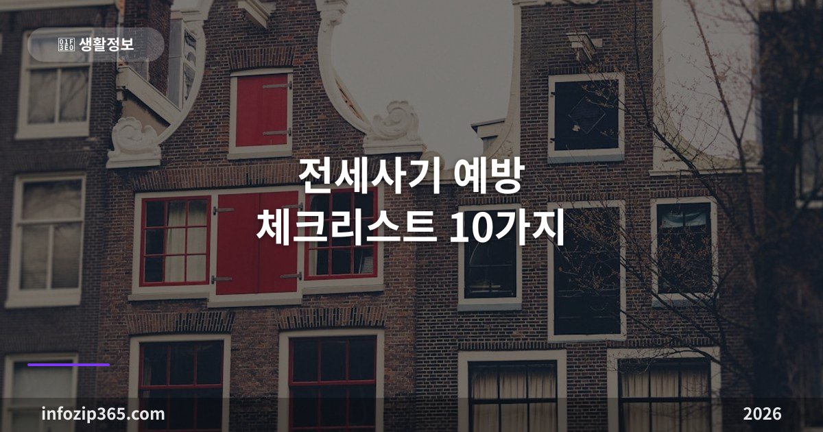 전세사기 예방 체크리스트 10가지 — 계약 전에 꼭 확인하세요