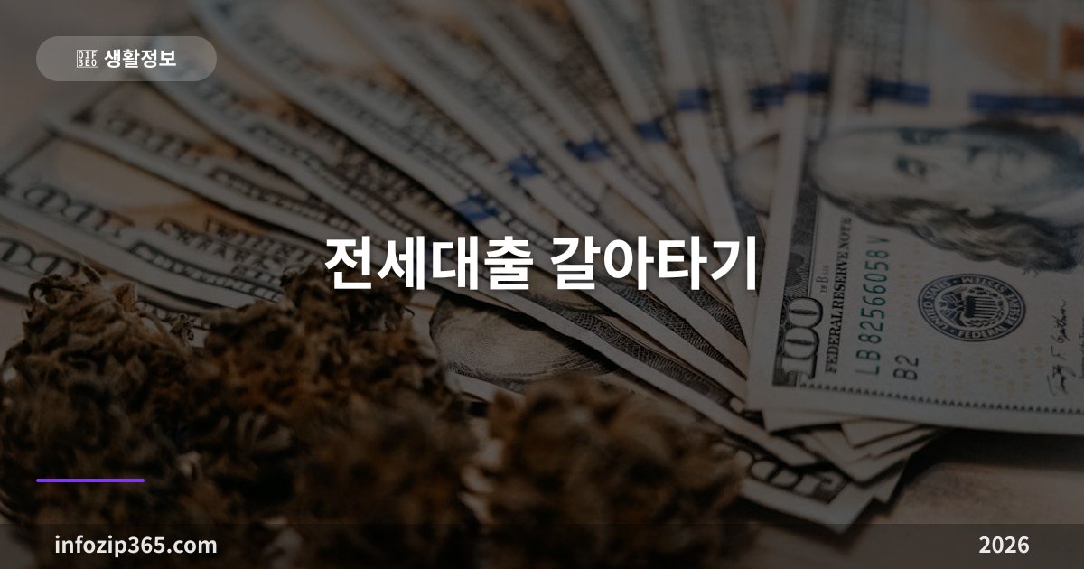 전세대출 갈아타기 가이드 2026 | 중도상환수수료 없이 0.5%p 절약