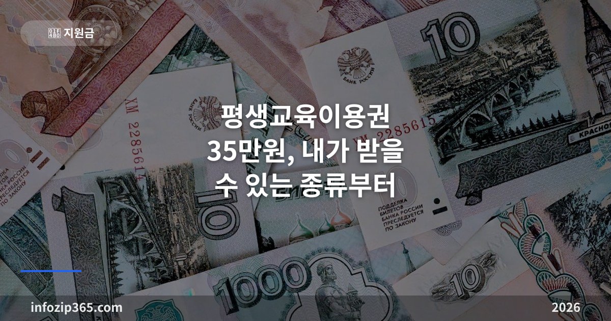 평생교육이용권 35만원, 내가 받을 수 있는 종류부터 확인하세요 — 4종 비교와 신청 방법