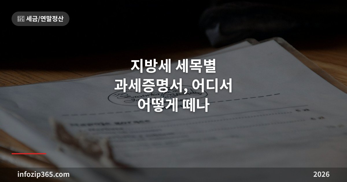 지방세 세목별 과세증명서, 어디서 어떻게 떼나 — 납세증명서와 헷갈리면 서류가 반려돼요