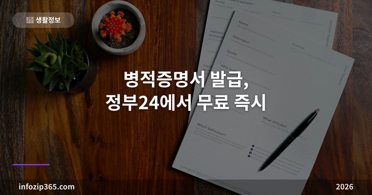 병적증명서 발급, 정부24에서 무료 즉시 — 주민센터·무인발급기까지