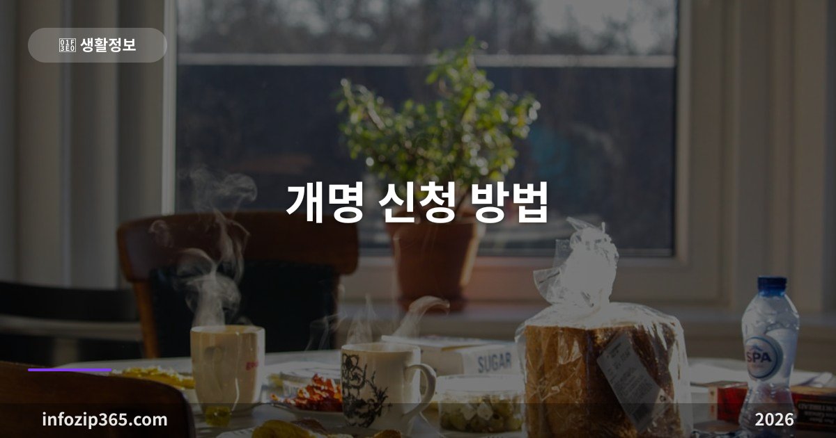 개명 신청 방법 — 법원 허가부터 개명신고까지, 비용과 기간 총정리