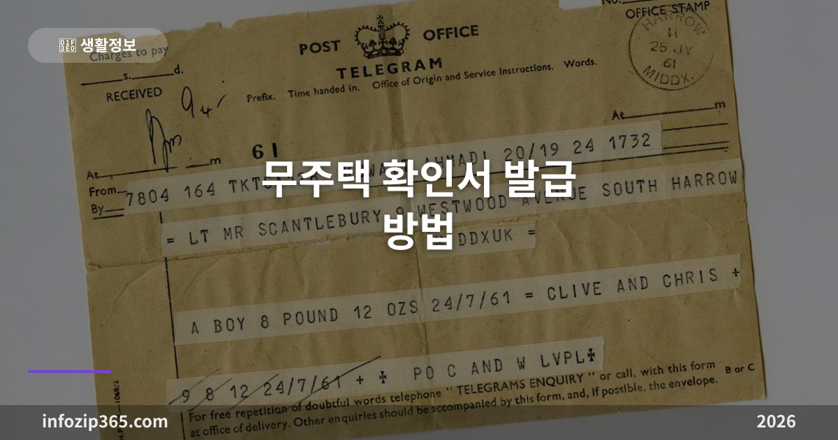 무주택 확인서 발급 방법 — 청약·대출·연말정산 제출용 총정리