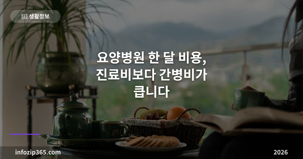 요양병원 한 달 비용, 진료비보다 간병비가 큽니다 — 요양원과의 차이까지