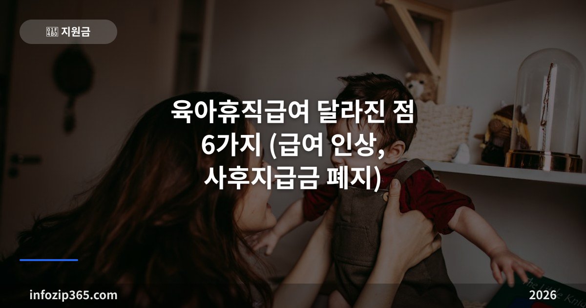 육아휴직급여 2026년 달라진 점 6가지 (급여 인상, 사후지급금 폐지)
