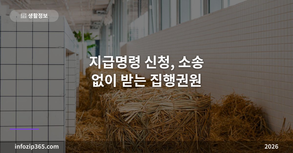 지급명령 신청, 소송 없이 받는 집행권원 — 비용은 소송의 10분의 1