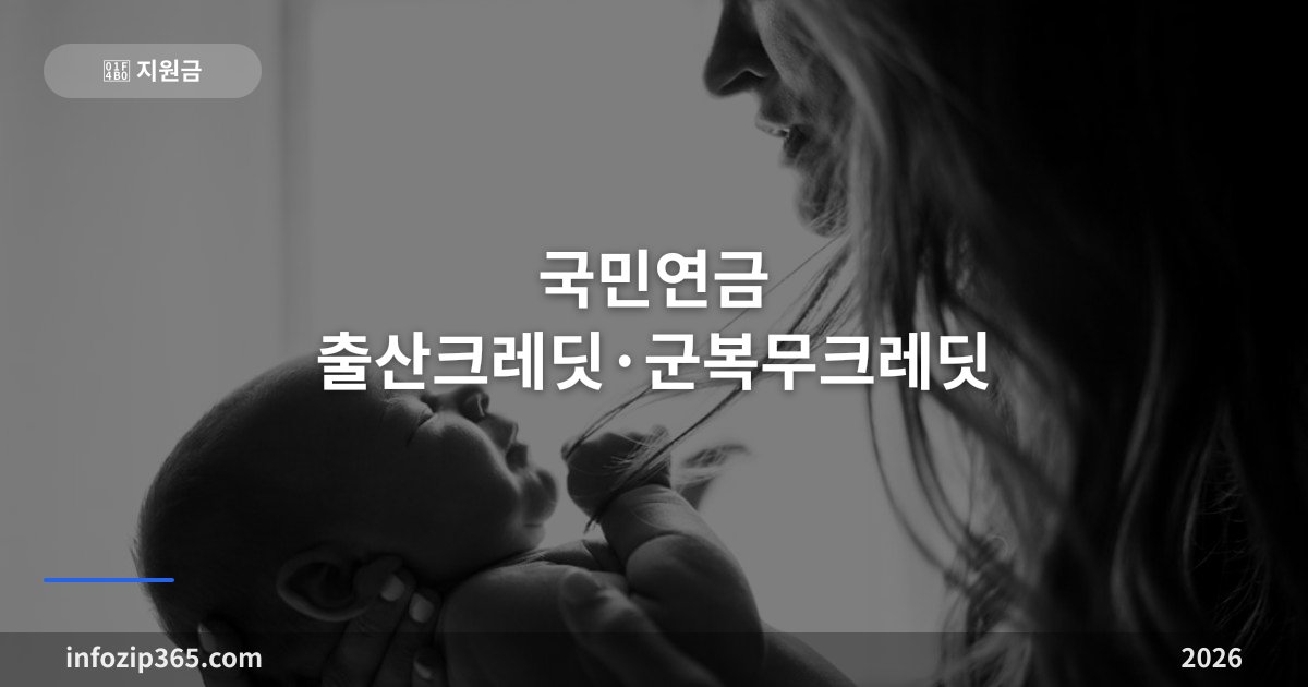 국민연금 출산크레딧·군복무크레딧 — 2026년부터 첫째도 12개월, 바뀐 것 총정리