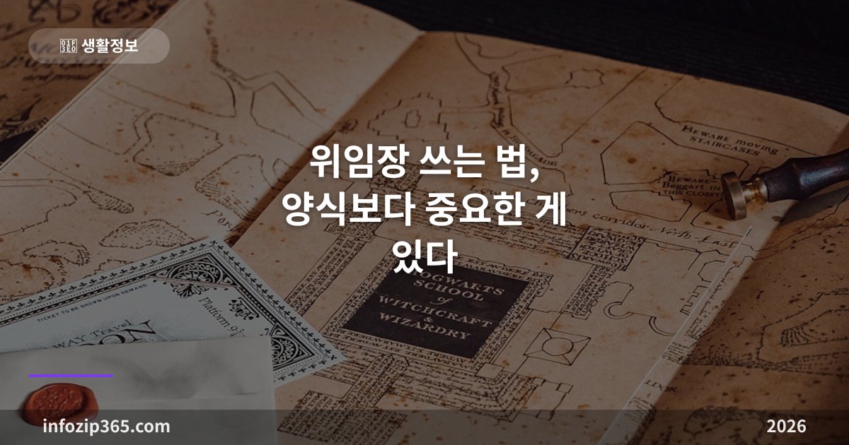 위임장 쓰는 법, 양식보다 중요한 게 있다 — 인감증명서 세트와 반려 안 당하는 기재 요령
