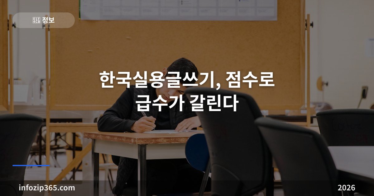 한국실용글쓰기, 점수로 급수가 갈린다 — 서술형이 절반인 국가공인 국어시험