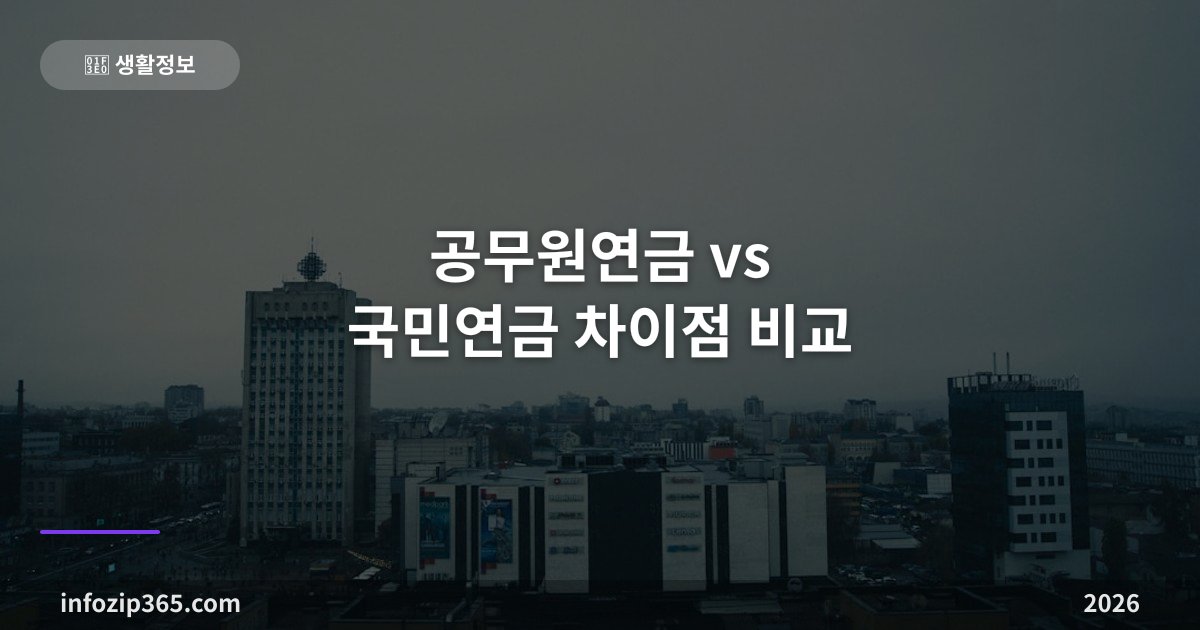 공무원연금 vs 국민연금 차이점 비교 — 어느 쪽이 더 유리할까?