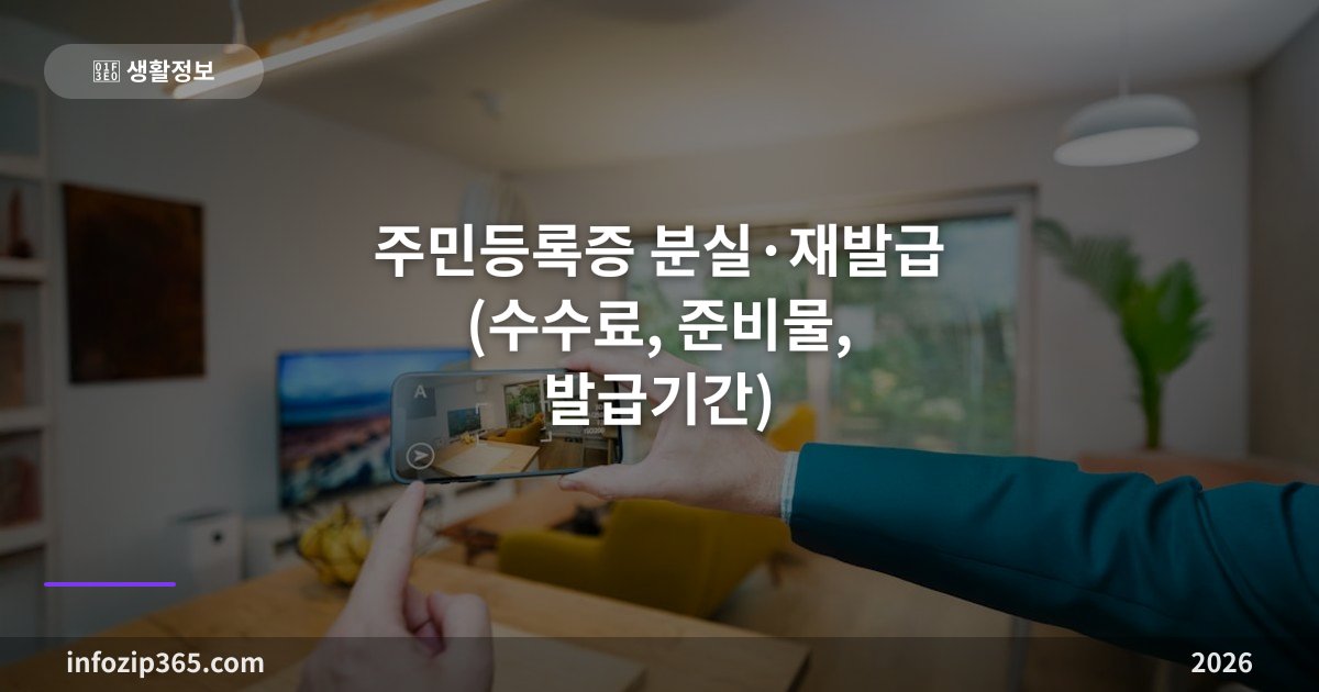 주민등록증 재발급 2026 | 수수료 5,000원, 온라인 신청방법