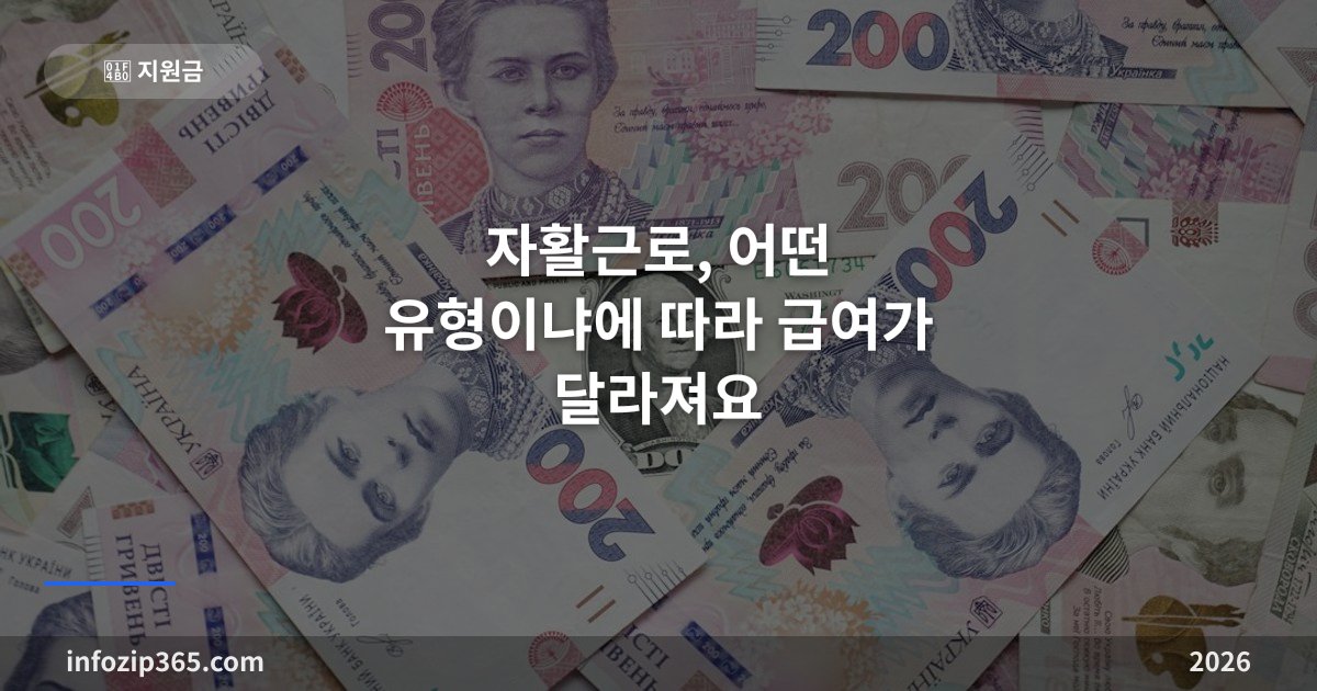 자활근로, 어떤 유형이냐에 따라 급여가 달라져요 — 4가지 구분법