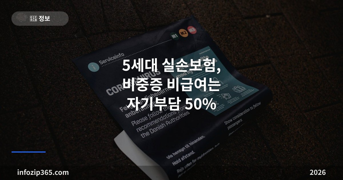 5세대 실손보험, 비중증 비급여는 자기부담 50% — 4세대와 차이·전환 조건·1·2세대 할인 제도