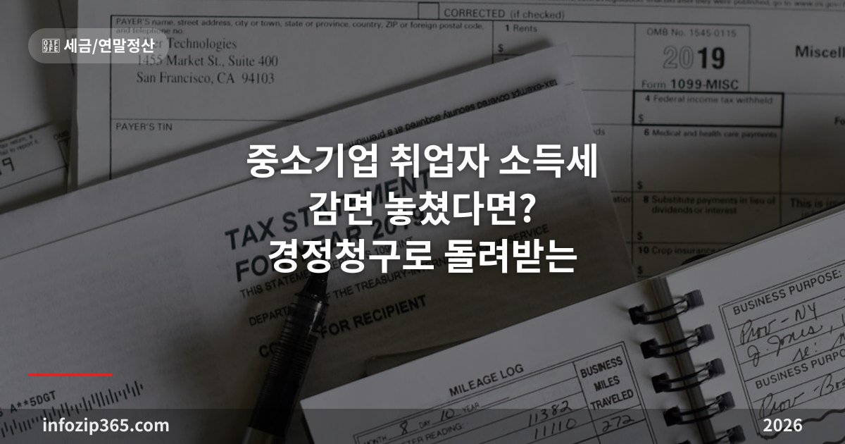중소기업 취업자 소득세 감면 놓쳤다면? 경정청구로 돌려받는 법까지