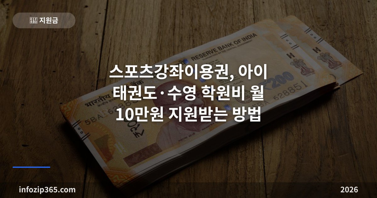 스포츠강좌이용권, 아이 태권도·수영 학원비 월 10만원 지원받는 방법