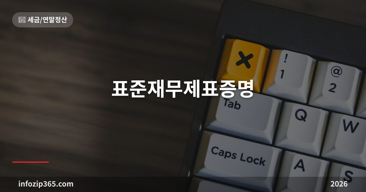 표준재무제표증명 — 아무 사업자나 못 뗀다, 법인·복식부기만 되는 이유