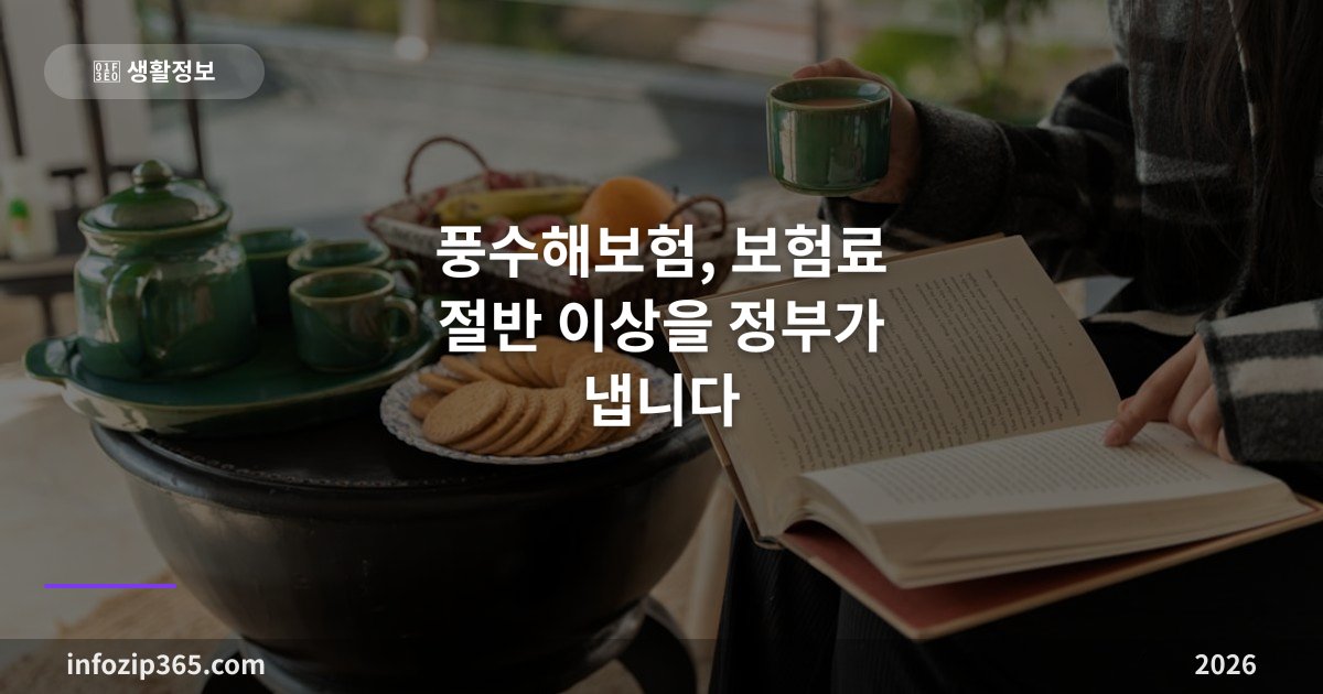 풍수해보험, 보험료 절반 이상을 정부가 냅니다 — 계층별 지원율 55%에서 100%까지