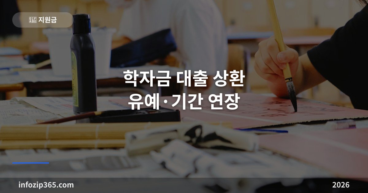 학자금 대출 상환 유예·기간 연장 2026 — 신청 조건과 방법 총정리