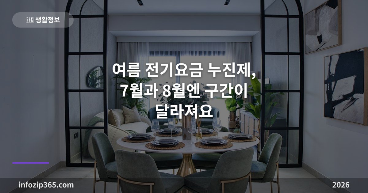 여름 전기요금 누진제, 7월과 8월엔 구간이 달라져요 — 요금 계산법 총정리