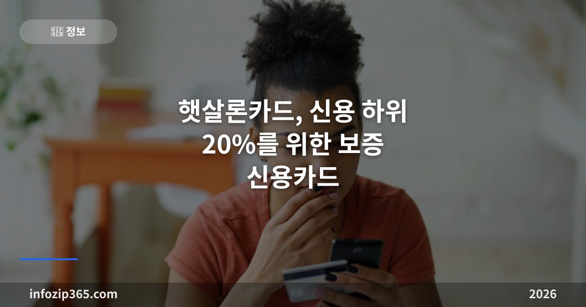 햇살론카드, 신용 하위 20%를 위한 보증 신용카드 — 자격·한도 200만원·필수교육과 쓸 수 없는 기능