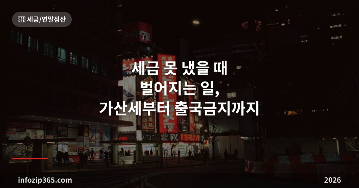 세금 못 냈을 때 벌어지는 일, 가산세부터 출국금지까지