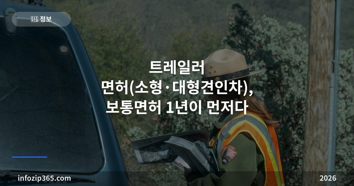 트레일러 면허(소형·대형견인차), 보통면허 1년이 먼저다 — 750kg의 경계선