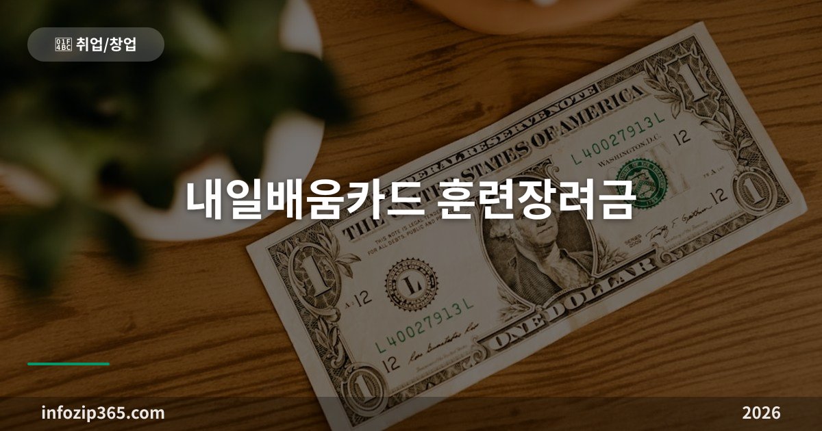 내일배움카드 훈련장려금 — 월 최대 11만 6천원, 누가 언제 받는지 조건 총정리