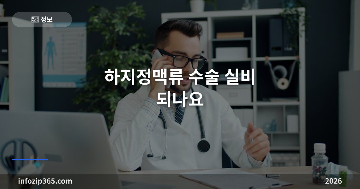 하지정맥류 수술 실비 되나요 — 미용 목적 판단 기준·수술법별 건강보험·평균 비용