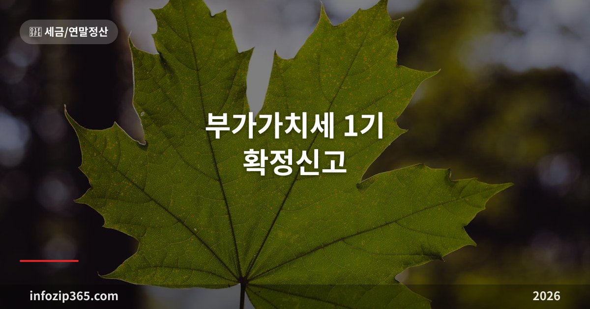 부가가치세 1기 확정신고 — 7월 마감, 대상·신고방법·환급 총정리