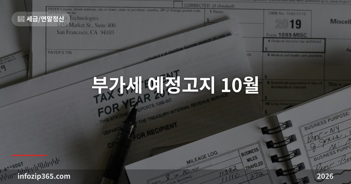 부가세 예정고지 10월 — 고지서 받았는데 분납 되나요? 예정신고로 바꾸는 법과 안 내면 생기는 일
