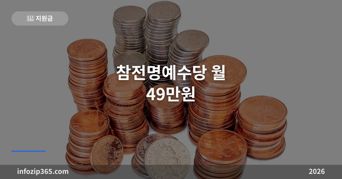 참전명예수당 월 49만원 — 65세 기준과 참전유공자가 받는 지원 전체